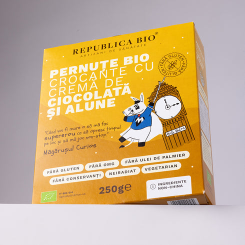 Pernute Bio crocante cu crema de ciocolata si alune FARA GLUTEN Republica BIO, bio, 250 g